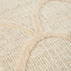 Housse de coussin en tissu naturel motif coquilles texturées écru 50x50 cm