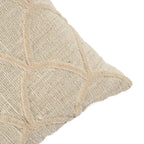 Housse de coussin en tissu naturel motif coquilles texturées écru 50x50 cm