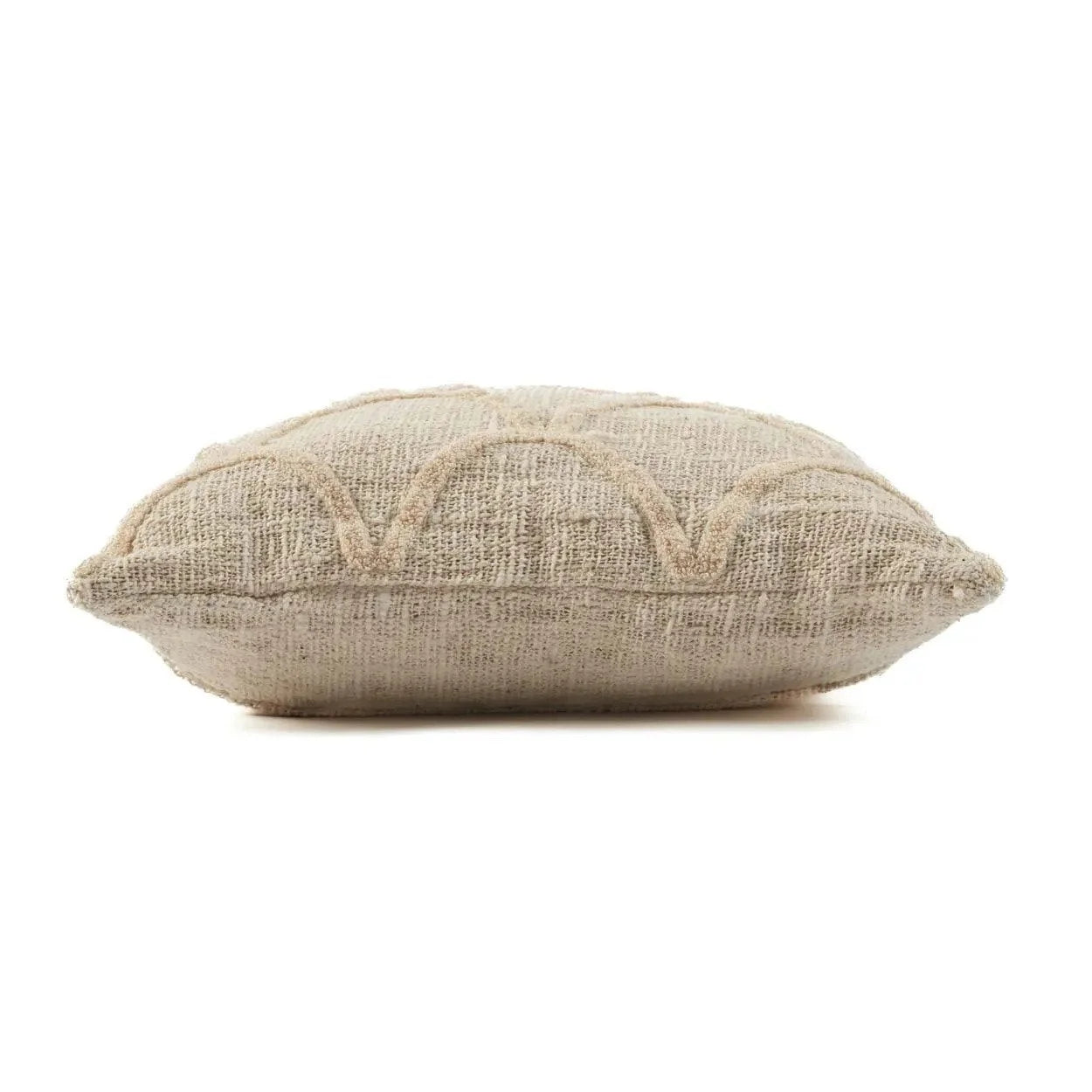 Housse de coussin en tissu naturel avec motif coquilles écru 50x50 cm