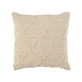 Housse de coussin en tissu naturel motif coquilles texturées écru 50x50 cm