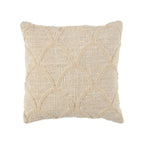 Housse de coussin en tissu naturel motif coquilles texturées écru 50x50 cm