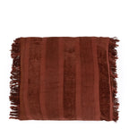 Coussin en velours Bordeaux rayé avec franges, 60x60 cm, décoration élégante