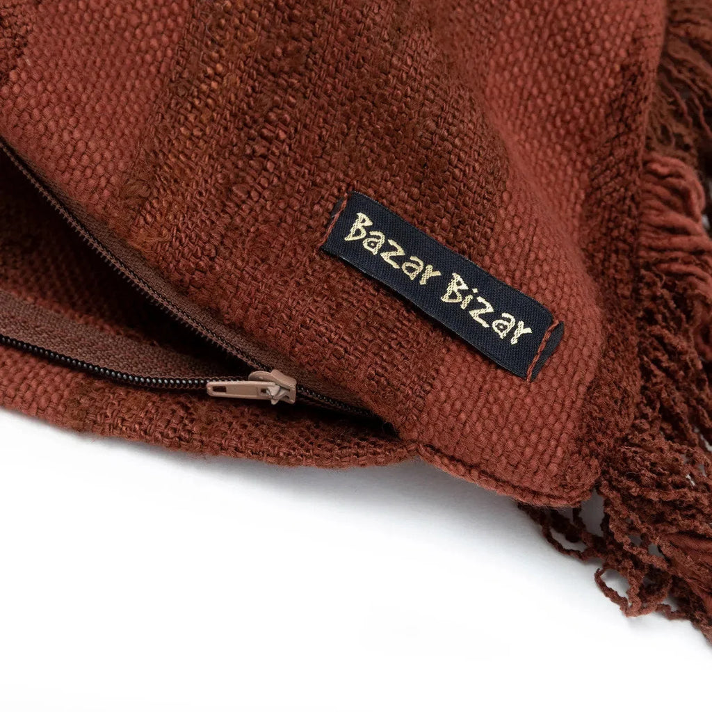 Housse coussin velours bordeaux rectangulaire - 30x50 cm