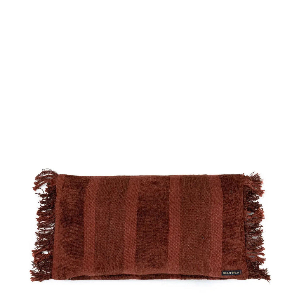 Housse coussin velours bordeaux rectangulaire - 30x50 cm