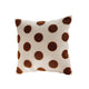 Housse de coussin à pois fond blanc