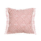 Housse de coussin macramé carré rose