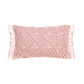 Housse de coussin macramé rectangle rose