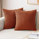 Housse de coussin terracotta sur un canapé
