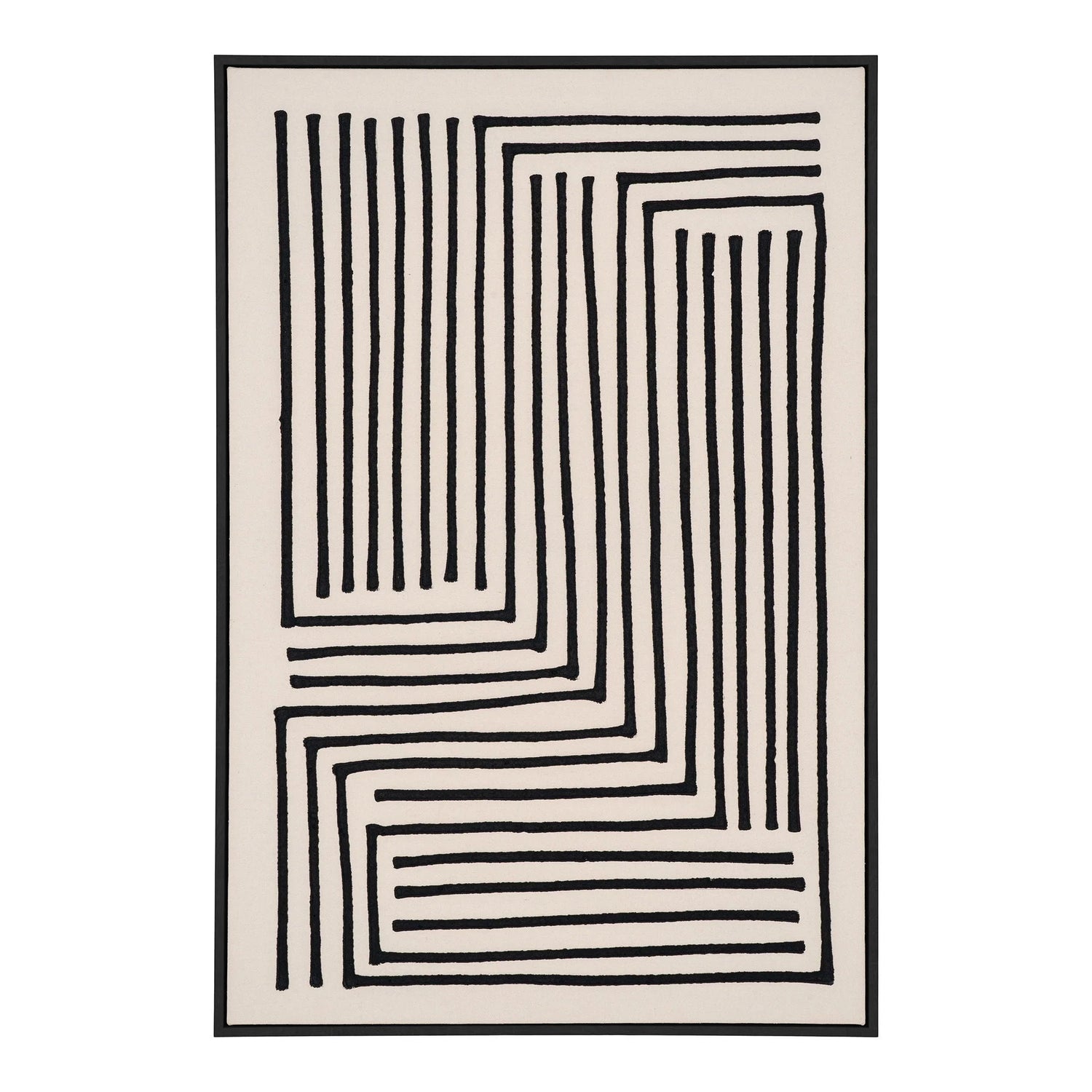 Impression sur toile et MDF noir beige 60×90 cm