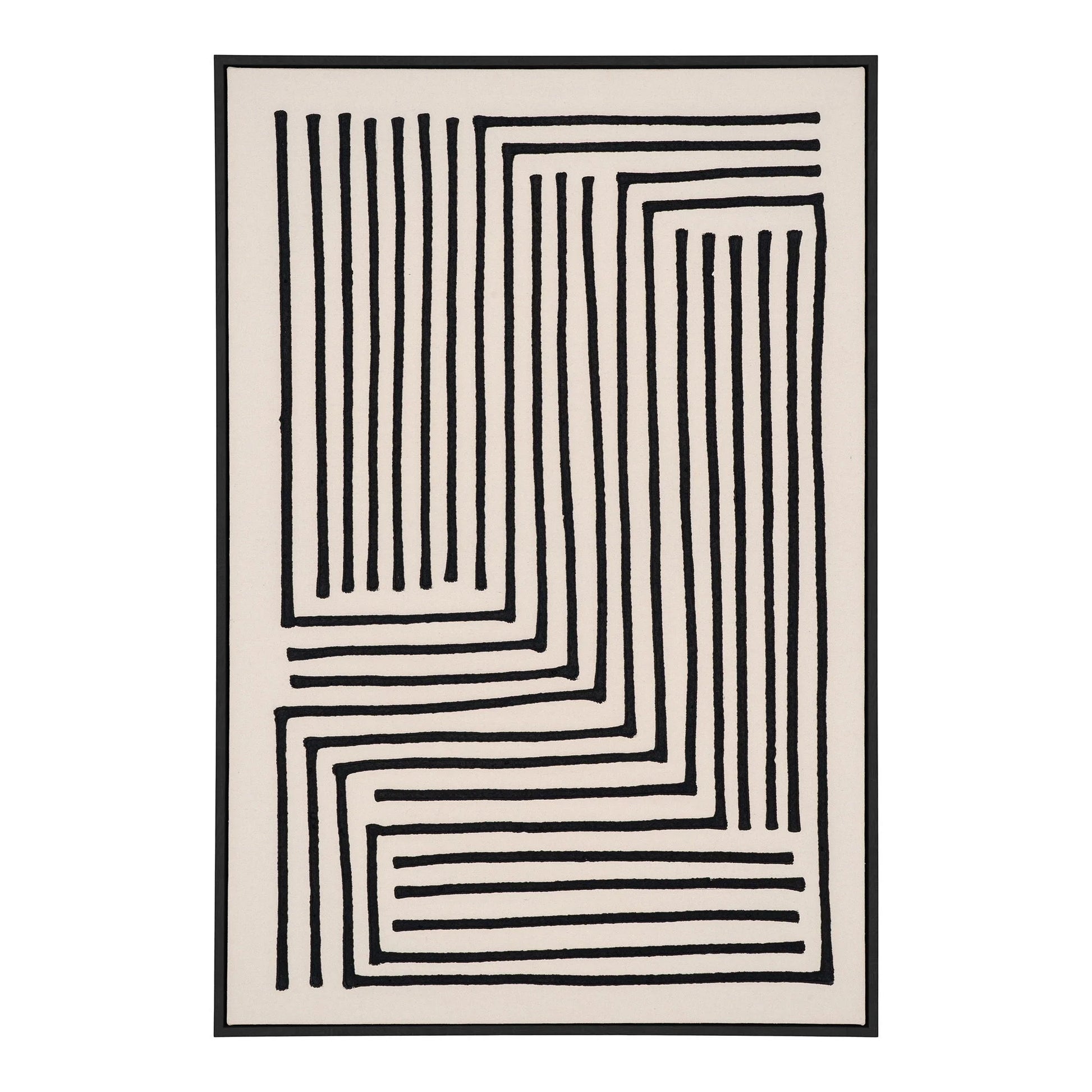 Impression sur toile et MDF noir beige 60×90 cm
