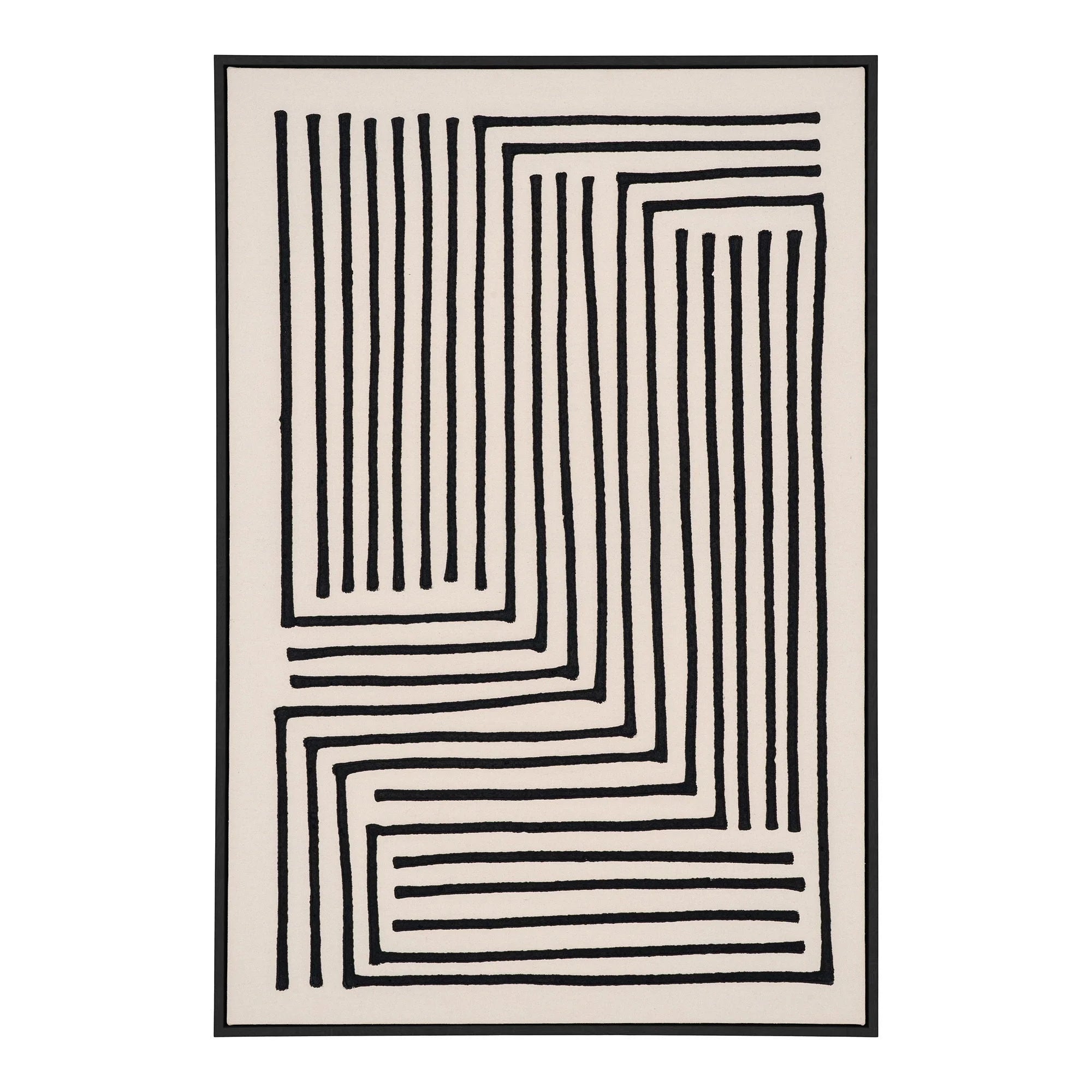 Impression sur toile et MDF noir beige 60×90 cm