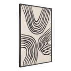 Impression sur toile noir beige 60x90 cm abstraite encadrée