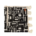 Jeté de lit en coton motif aztèque noir naturel 240x128