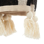 Jeté de lit en coton motif aztèque noir naturel 240x128