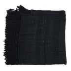 Jeté de lit en coton noir 260x122 cm confortable