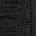 Frange en crochet noire sur jeté de lit en coton noir 260x122 cm confortable
