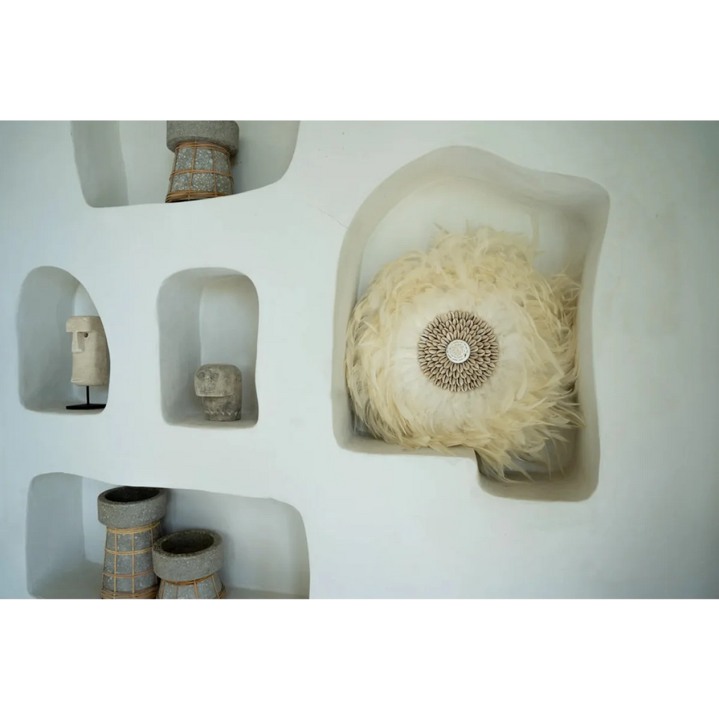 Décoration murale en plumes blanches pour Le Juju côtier Blanc L_40