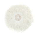 Décoration murale en plumes blanches rondes et épaisses avec centre tissé Le Juju côtier Blanc L40
