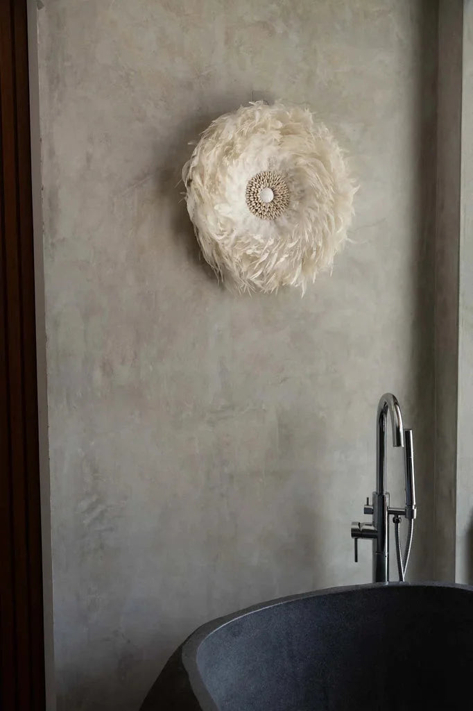 Décoration murale en plumes pour le produit Le Juju côtier Blanc M 40