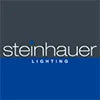 Logo Steinlauer bleu sur fond blanc pour lampe arc noir H180 cm