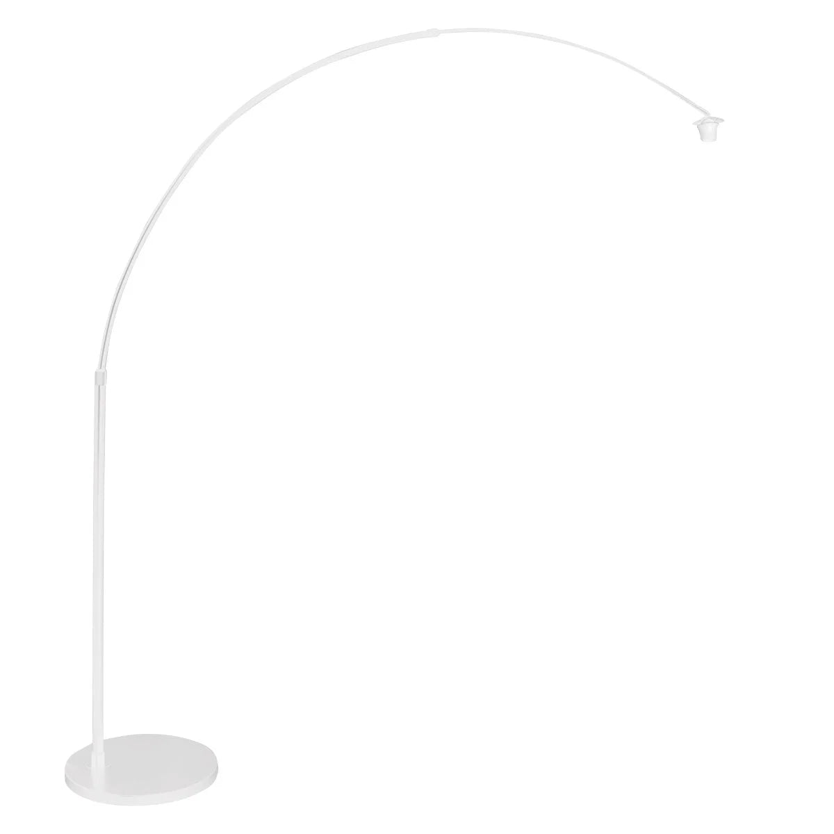 Lampadaire arc blanc en fibres naturelles ajourées et paille, H180 cm