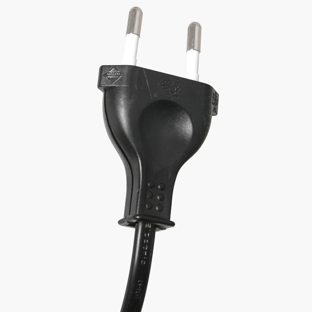 Prise électrique noire à deux broches avec câble pour Lampadaire arc métal ajouré noir bronze