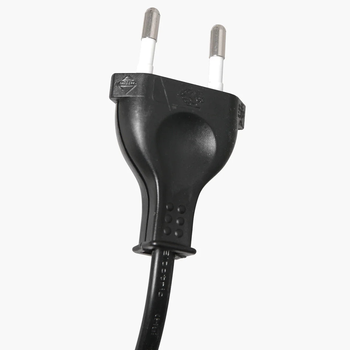Prise électrique noire à deux broches avec câble pour Lampadaire arc métal ajouré noir bronze