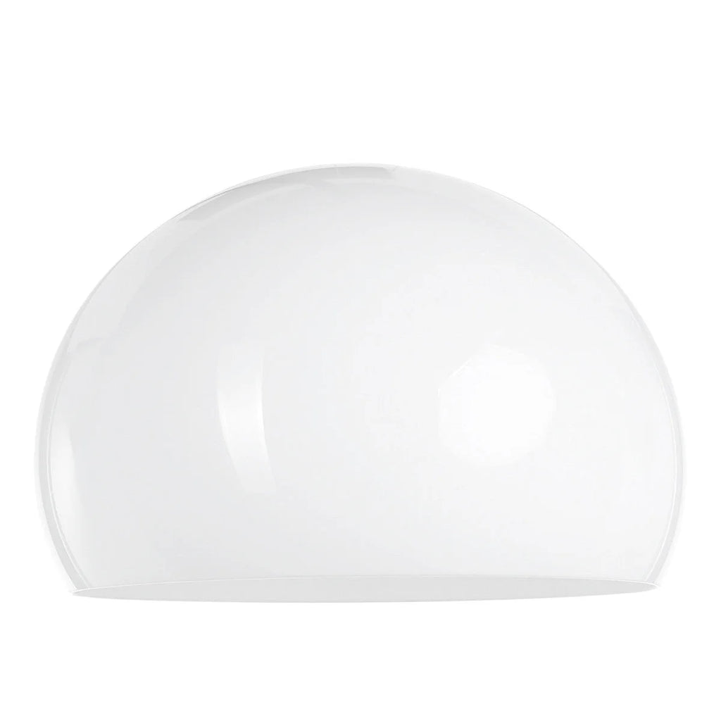 Abat-jour en verre blanc avec ouverture en bas pour Lampadaire arc en métal brossé