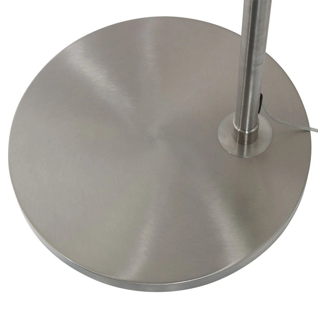 Base de lampadaire en acier brossé avec support central et cordon d’alimentation