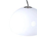 Suspension en verre blanc avec fixation en métal brossé pour Lampadaire arc H240 cm
