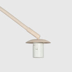 Lampe de sol beige en métal avec abat-jour en rotin tressé H240 cm