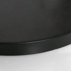 Plateau rond en métal noir pour Lampadaire arc métal noir avec abat-jour bambou naturel