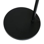 Base de lampe ronde en métal noir pour lampadaire arc avec abat-jour bambou naturel