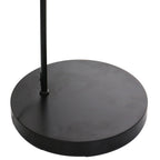 Base de lampe ronde en métal noir pour lampadaire arc avec abat-jour blanc hémisphère