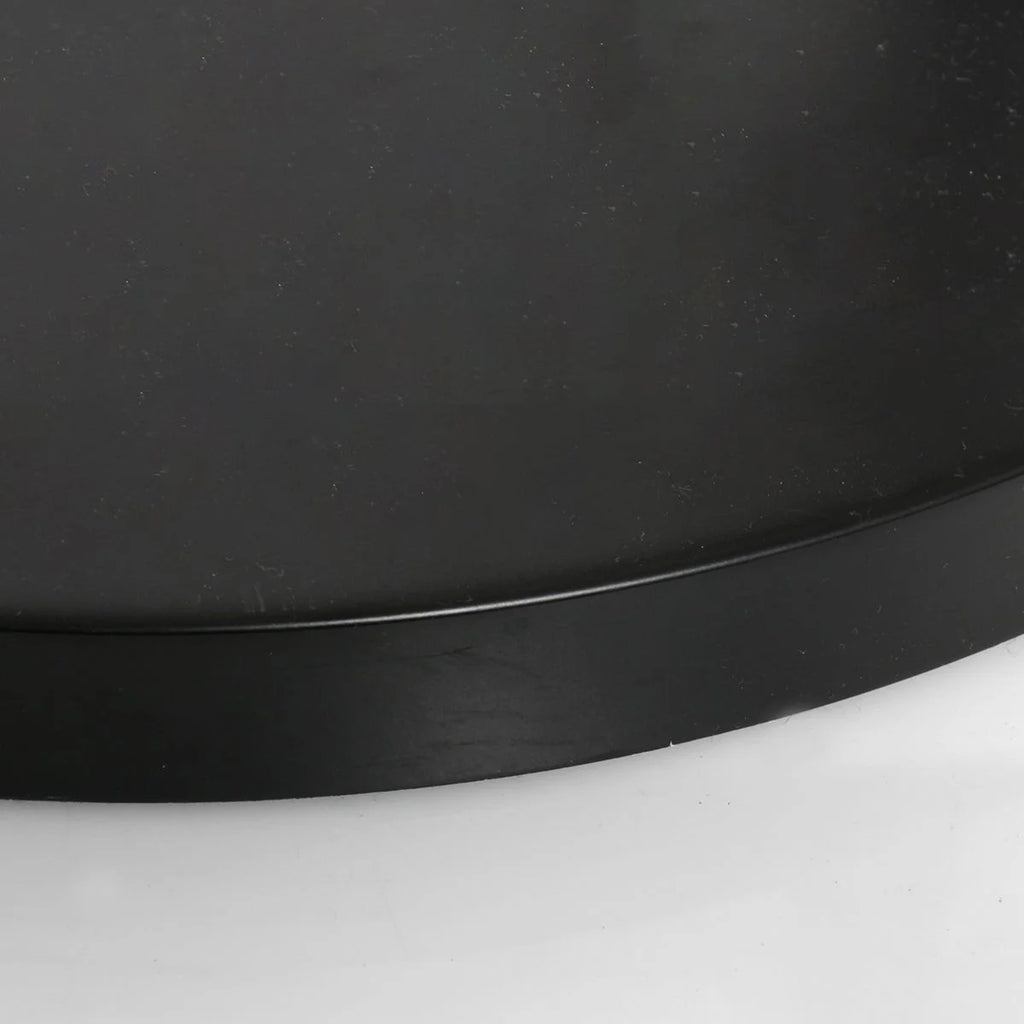Plateau de service rond noir pour lampadaire arc en métal avec abat-jour blanc