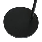 Base ronde en métal noir pour lampadaire avec abat-jour blanc hémisphérique H230 cm