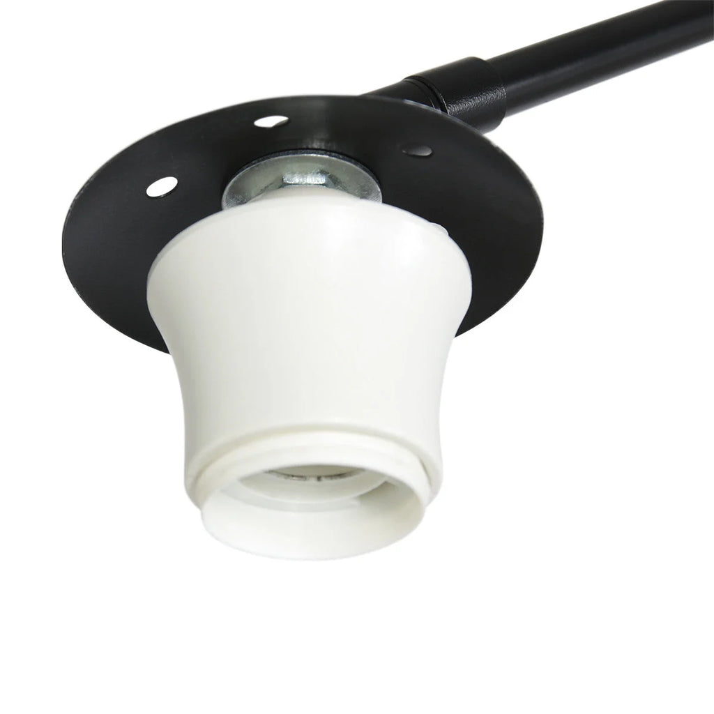 Suspension noire en métal avec abat-jour blanc en céramique pour Lampadaire arc H230 cm
