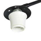 Suspension noire en métal avec abat-jour blanc en céramique pour Lampadaire arc H230 cm