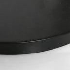 Plateau rond noir avec bord argenté pour lampadaire arc en métal blanc H240 cm