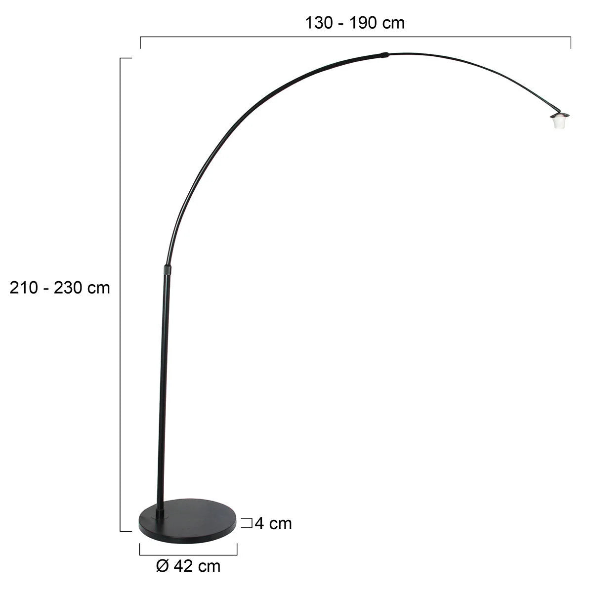 Lampadaire arc en métal noir avec abat-jour rotin ajouré, hauteur ajustable H240 cm