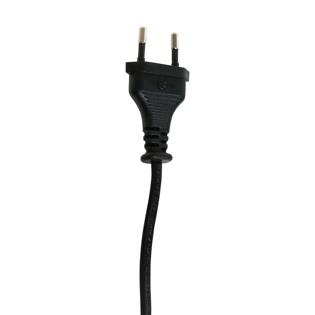 Prise électrique européenne noire à deux broches avec câble pour lampadaire arc en métal