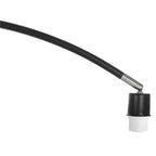 Bras flexible noir avec base pivotante pour lampadaire arc en métal et abat-jour bambou