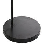Base de lampe ronde en métal noir pour lampadaire avec abat-jour en bambou Ø50 cm