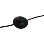 Interrupteur noir rond à bouton poussoir pour lampe avec abat-jour en bambou