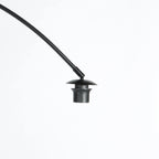Luminaire extérieur noir avec abat-jour rond blanc en plastique, H210 cm