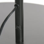 Support de lampe noir en métal pour lampadaire arc avec abat-jour rond blanc en plastique