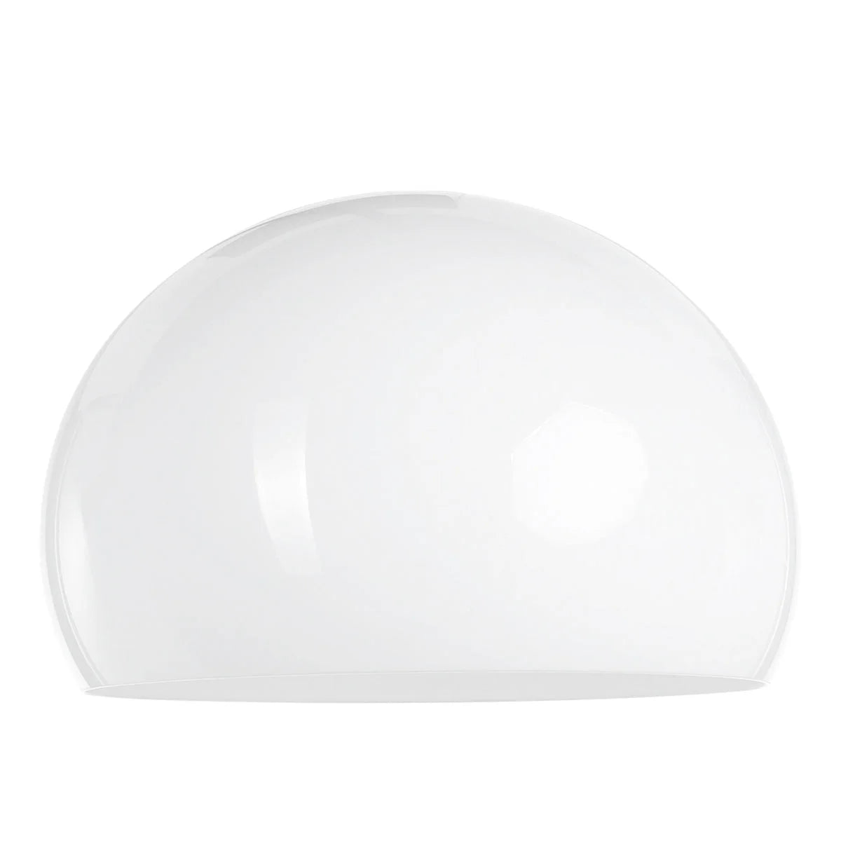 Dôme en verre blanc pour lampadaire arc noir avec abat-jour rond en plastique