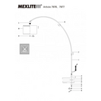 Lampadaire arc noir avec abat-jour tissu cylindrique et base rectangulaire, hauteur 185 cm