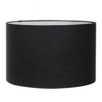 Abat-jour cylindrique noir en tissu avec intérieur blanc pour Lampadaire Arc Noir H185 cm