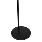 Lampadaire arc noir mat en métal, abat-jour plissé fumé, H180 cm